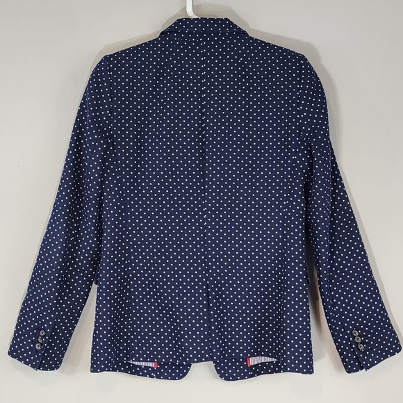 J. Crew Navy Polka Dot Linen Regent Blazer Sz. 4 - Picture 8 of 10